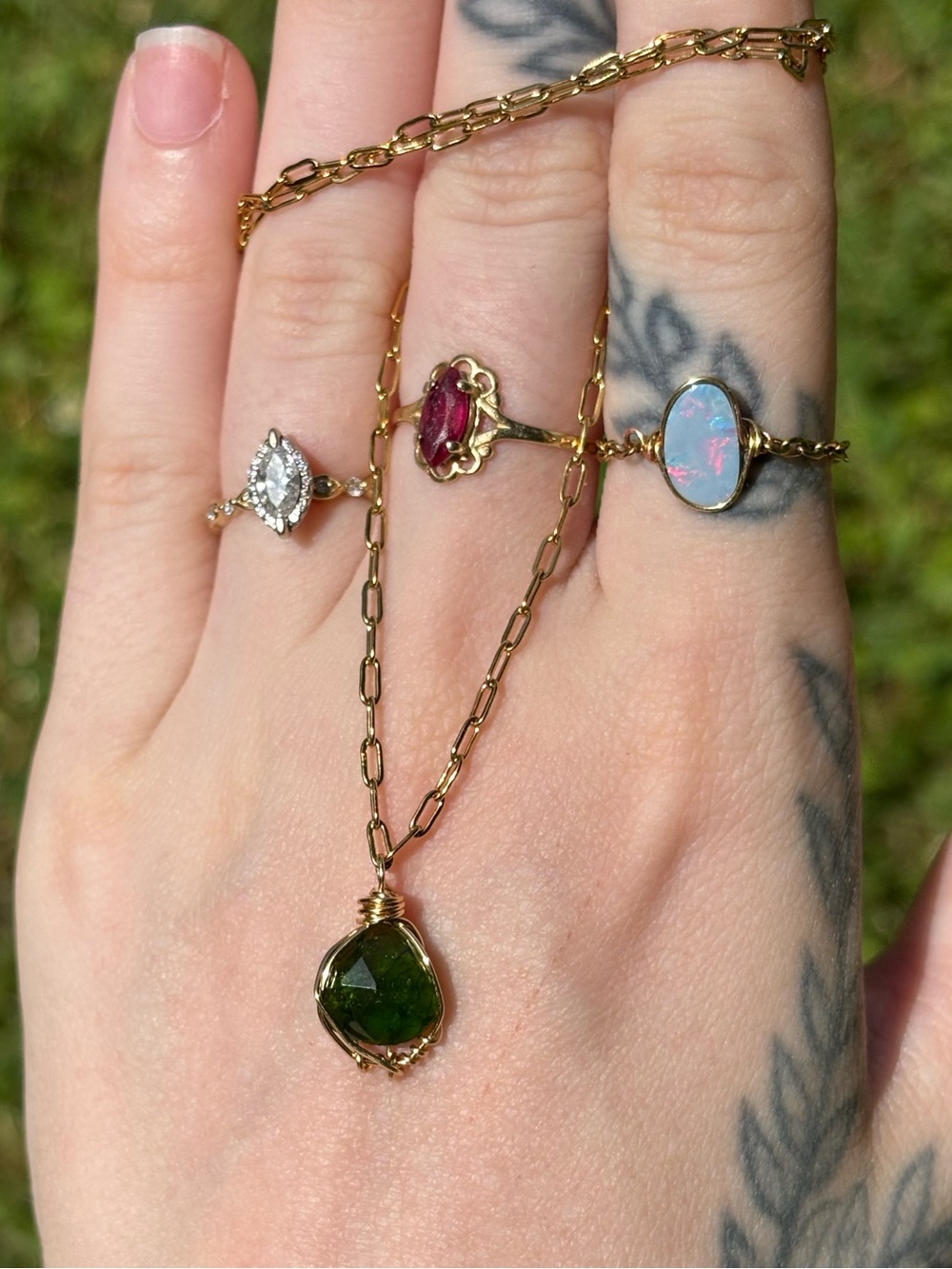 Chrome Doipside charm necklace